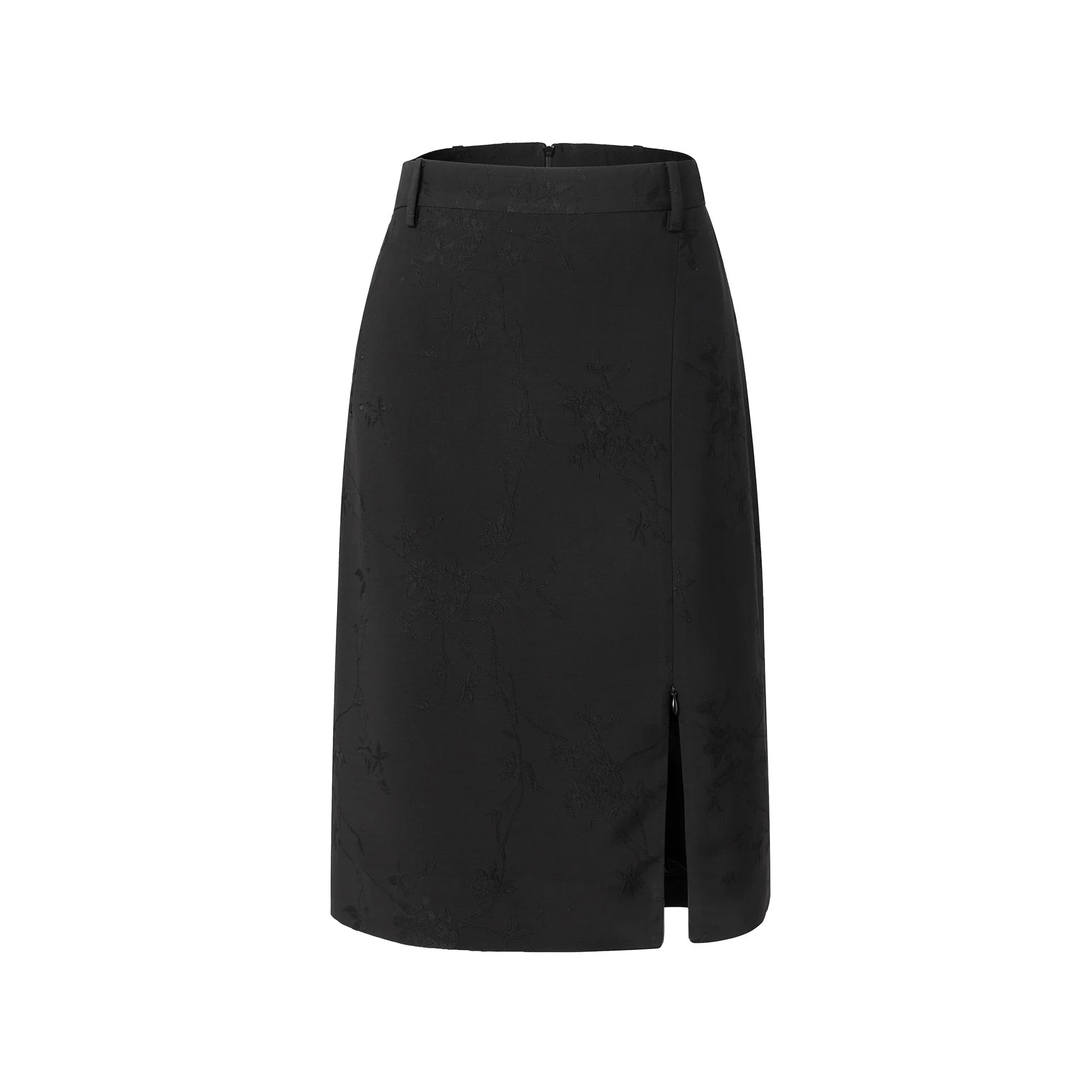 Black Patterned Jacquard skirt-