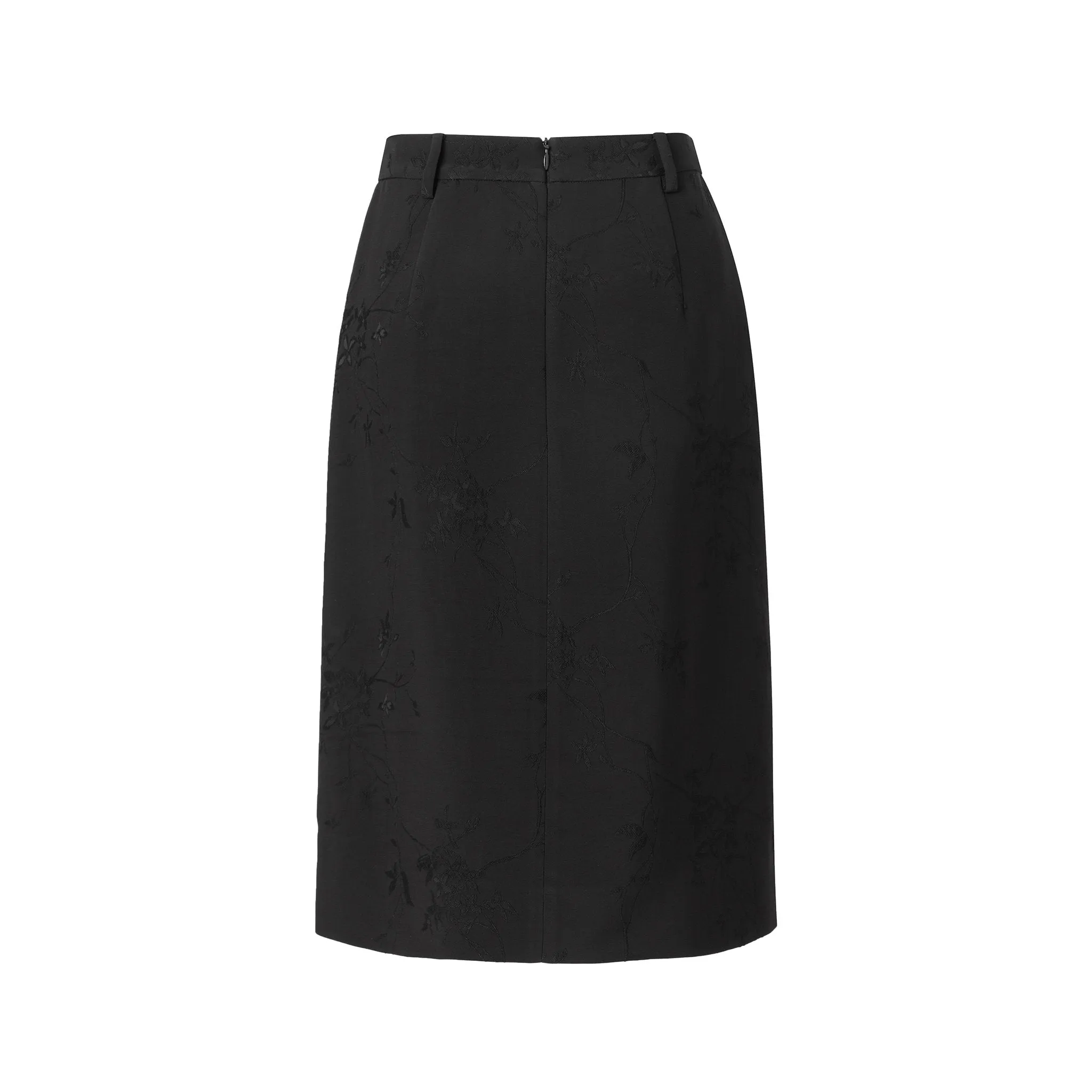 Black Patterned Jacquard skirt-