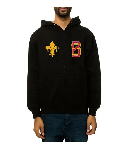 Black Scale Mens The Saint Varsity Zip Up Hoodie Sweatshirt, TW1