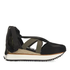 BLACK SNEAKERS IN ESPADRILLE STYLE FOR WOMAN SETTALA