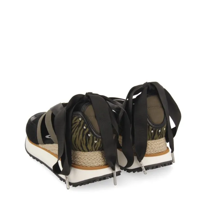 BLACK SNEAKERS IN ESPADRILLE STYLE FOR WOMAN SETTALA