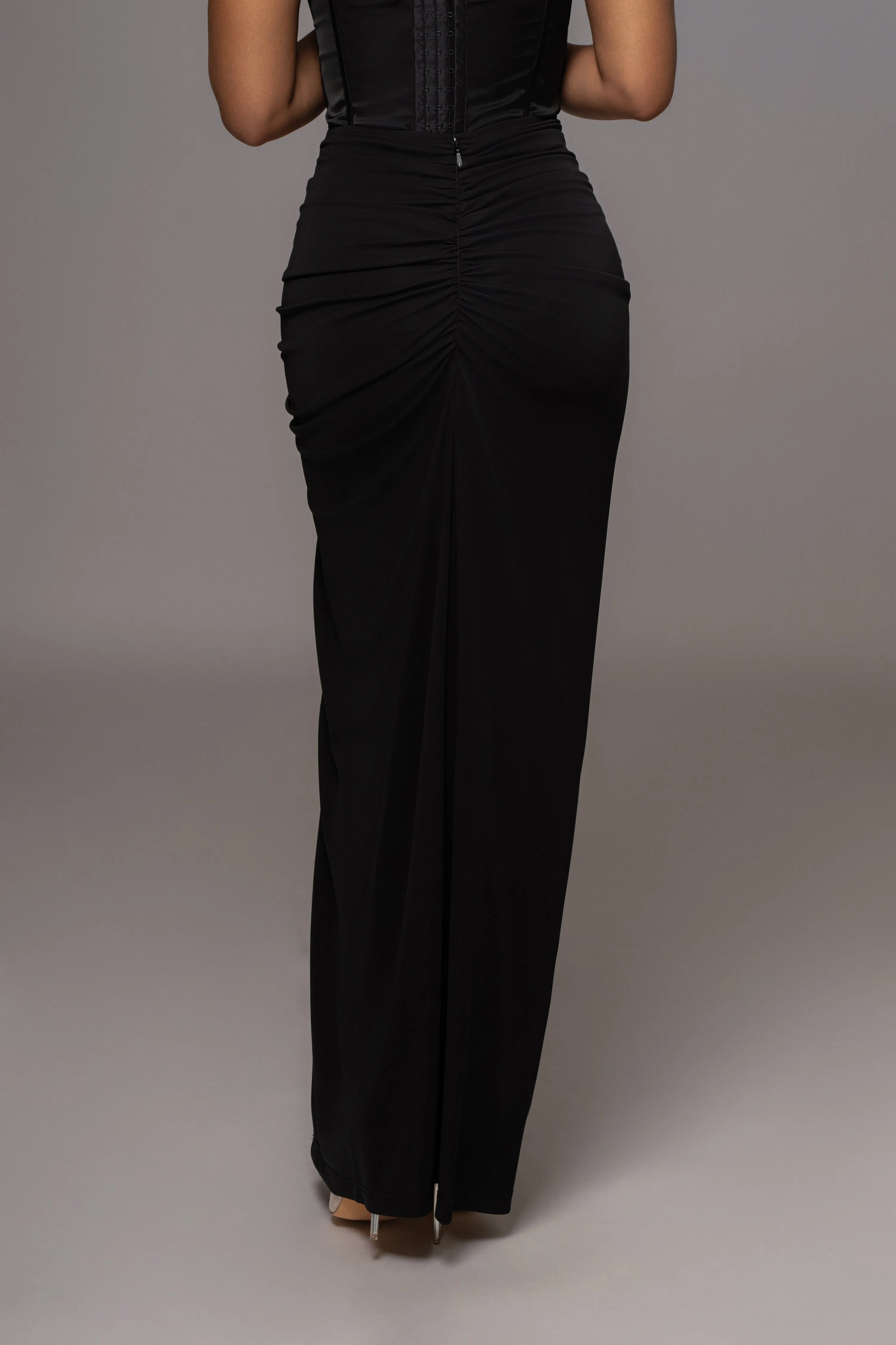 Black Tara Drape Skirt