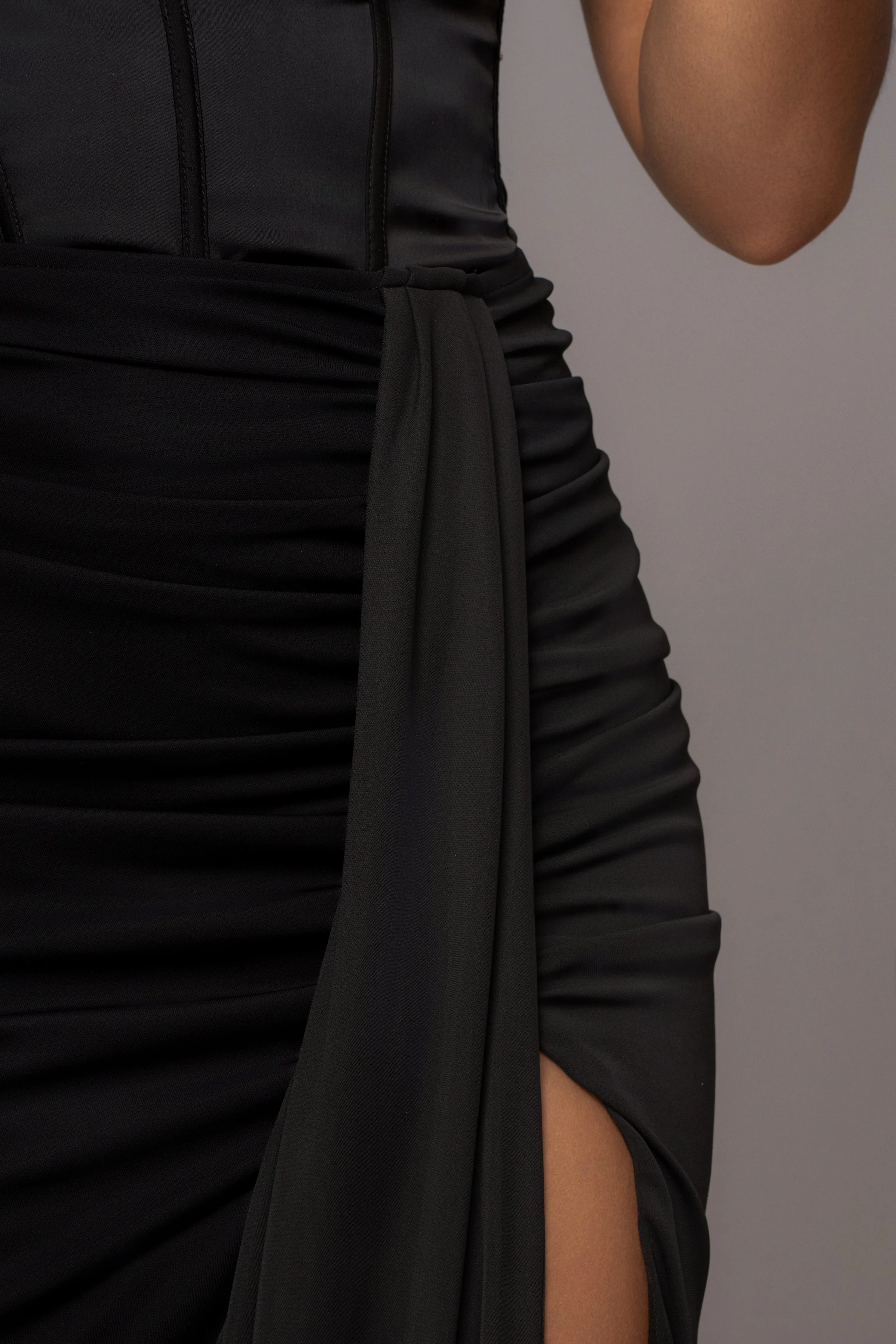 Black Tara Drape Skirt