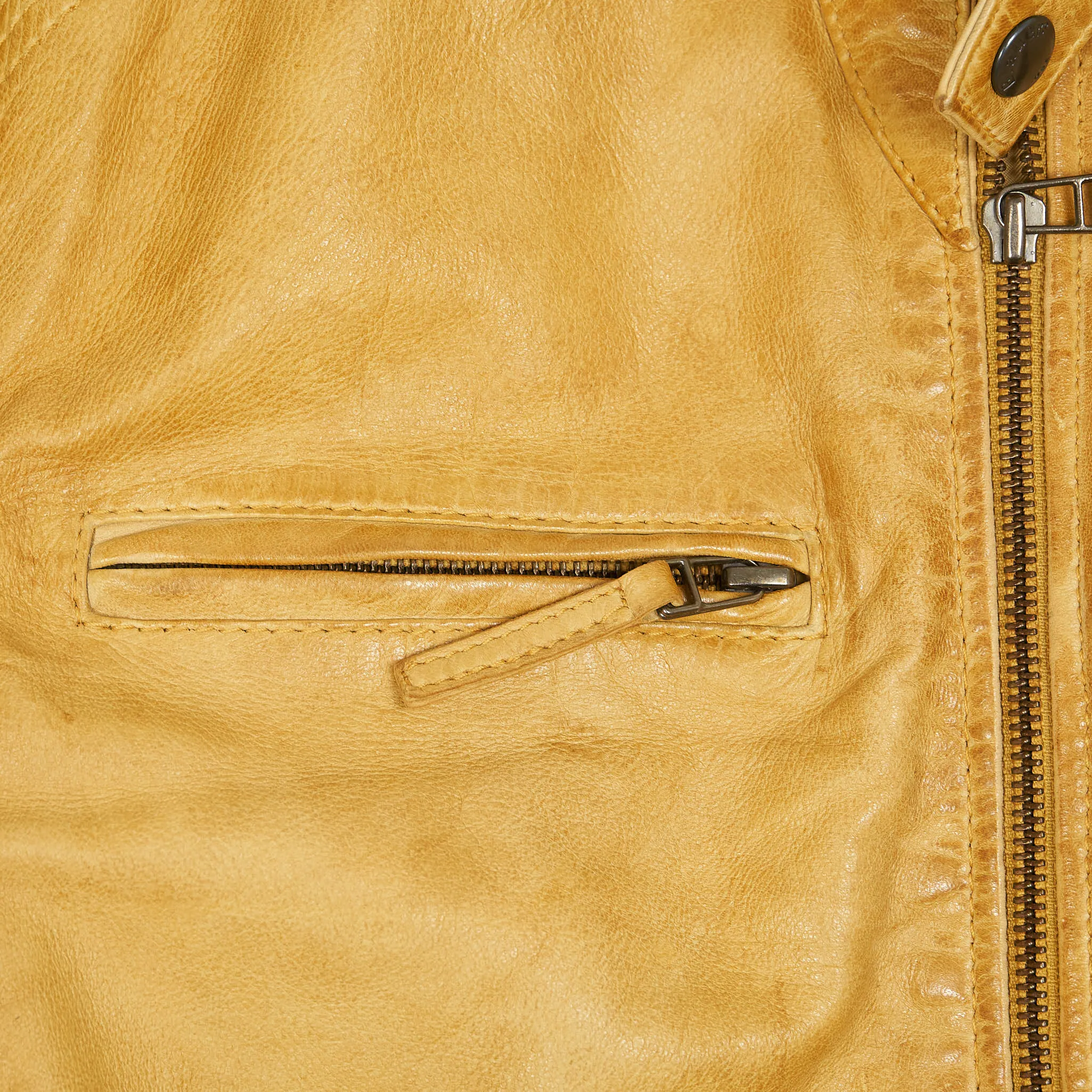 Blauer Café Racer Biker Jacket