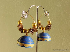 Blue and gold Jhumka