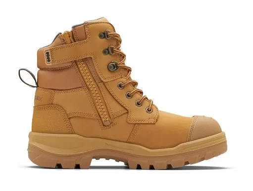 BLUNDSTONE 150mm RotoFlex Wheat Water-Resistant TPU Nubuck Zip Sided Safety Boot
