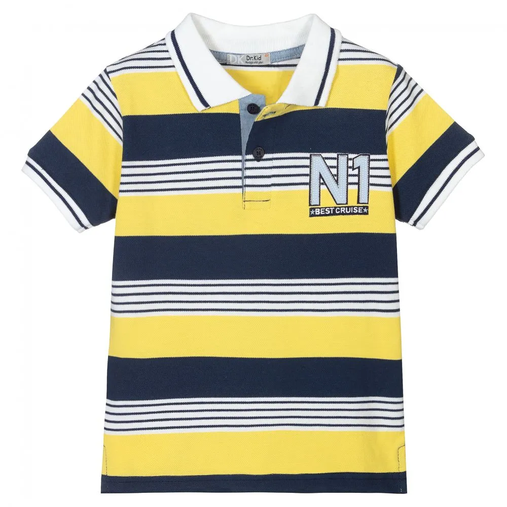 Boys Blue & Yellow Polo Shirt