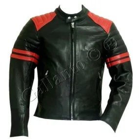 Brad Pitt Black and Red Fight Club Cowhide Leather Jacket