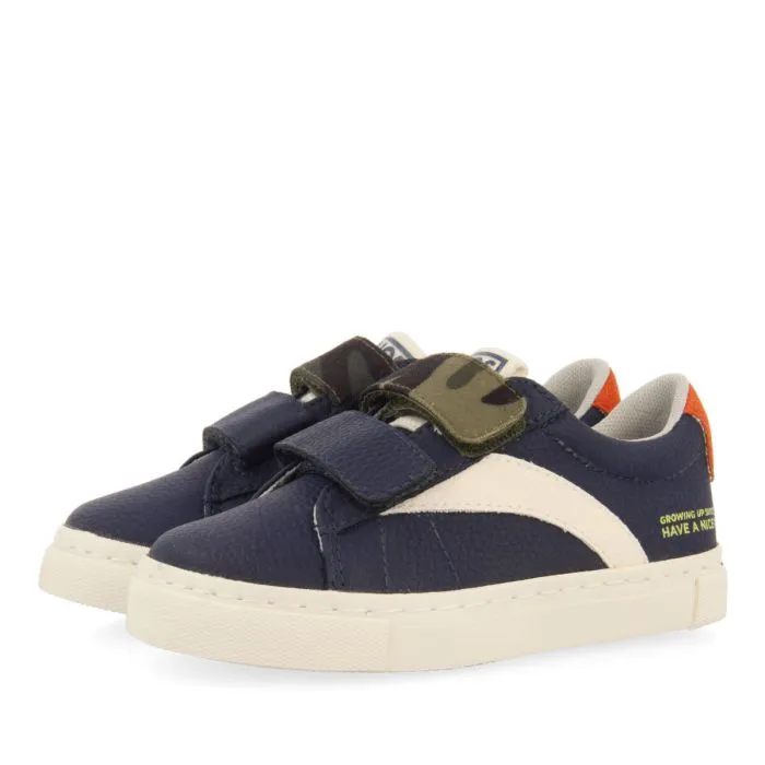 Brixen children's navy blue sneakers with adjustable fastenings