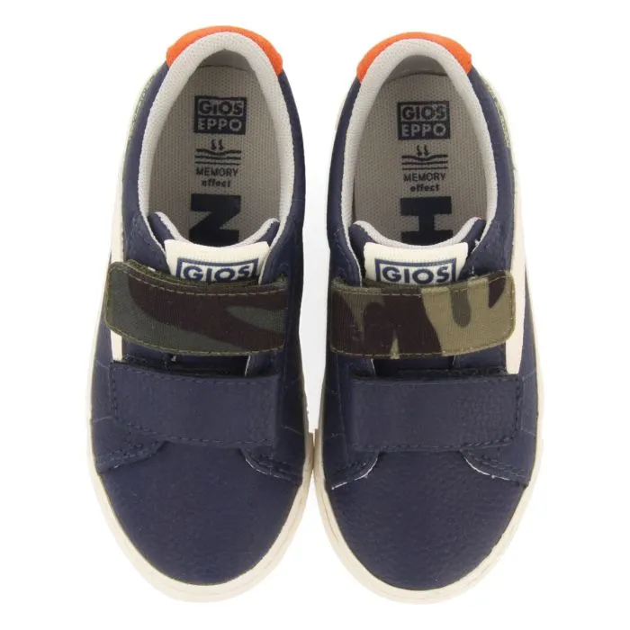 Brixen children's navy blue sneakers with adjustable fastenings