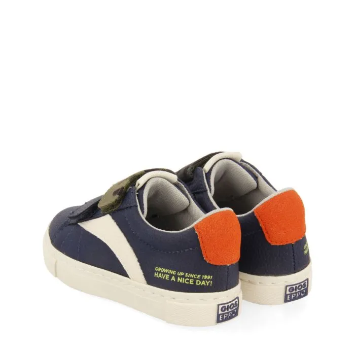 Brixen children's navy blue sneakers with adjustable fastenings