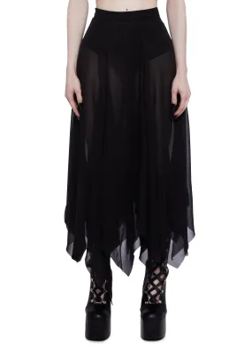 Brooding Shadows Chiffon Skirt-