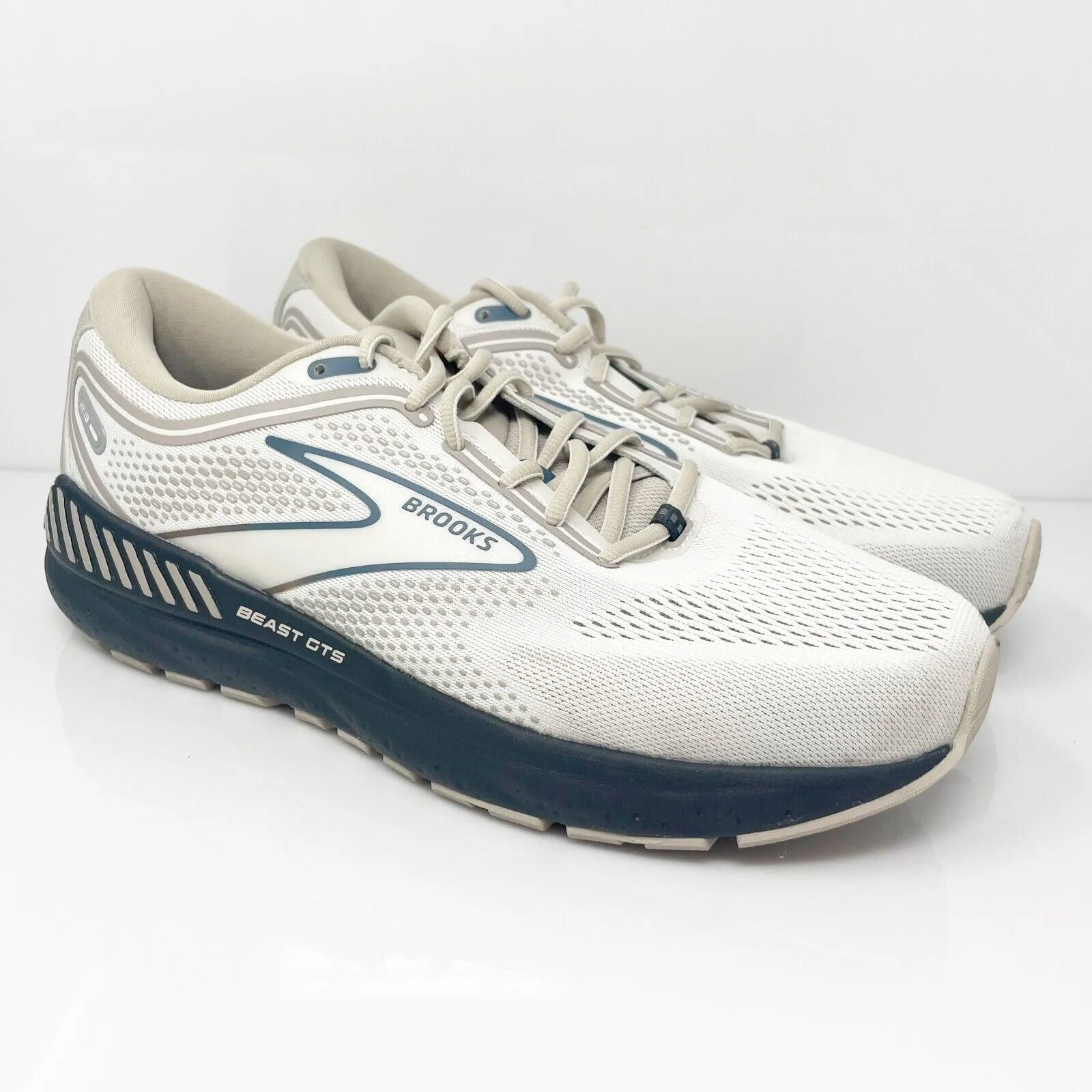 Brooks Mens Beast GTS 23 1104011D216 White Running Shoes Sneakers Size 10.5 D