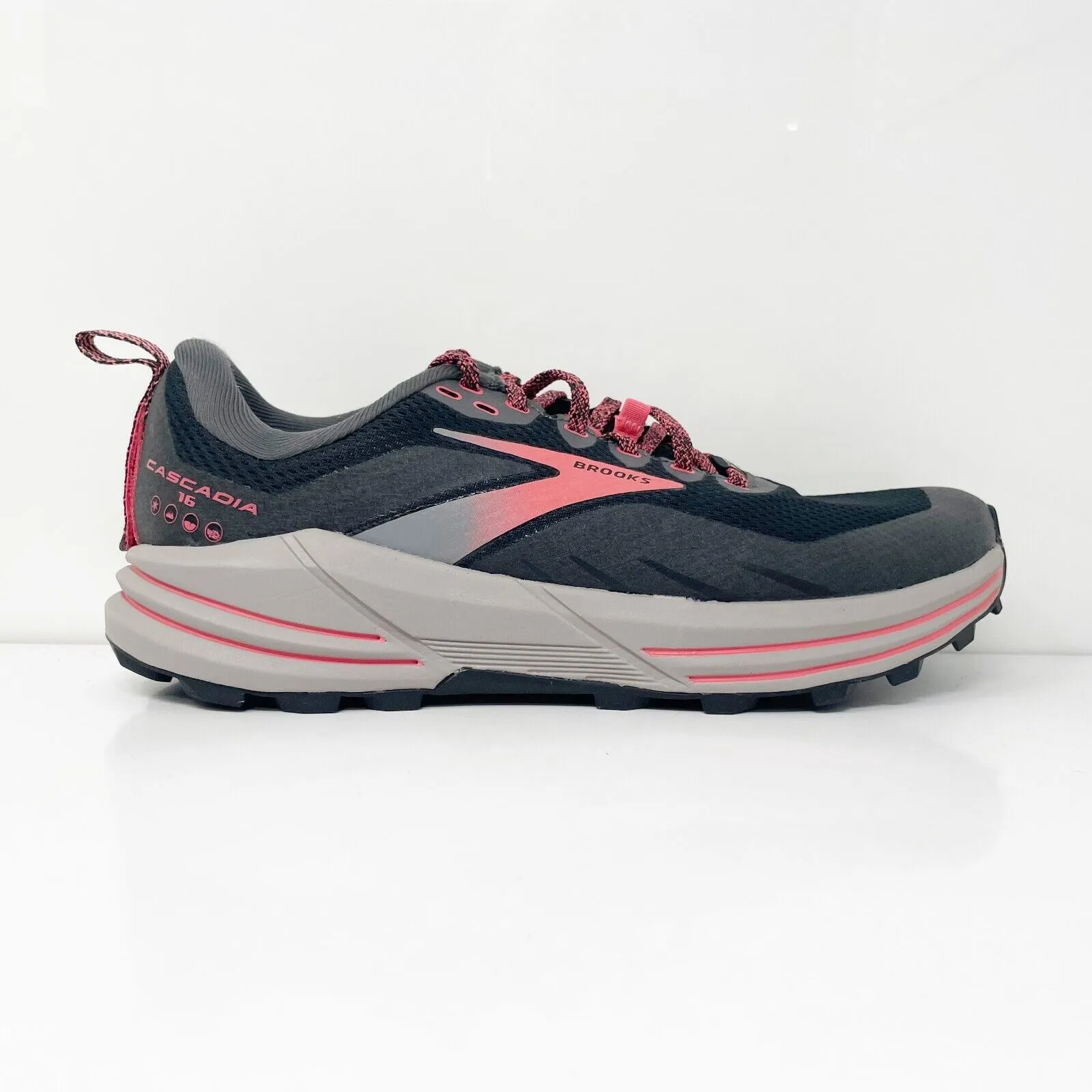 Brooks Womens Cascadia 16 GTX 1203641B071 Black Running Shoes Sneakers Size 8.5B