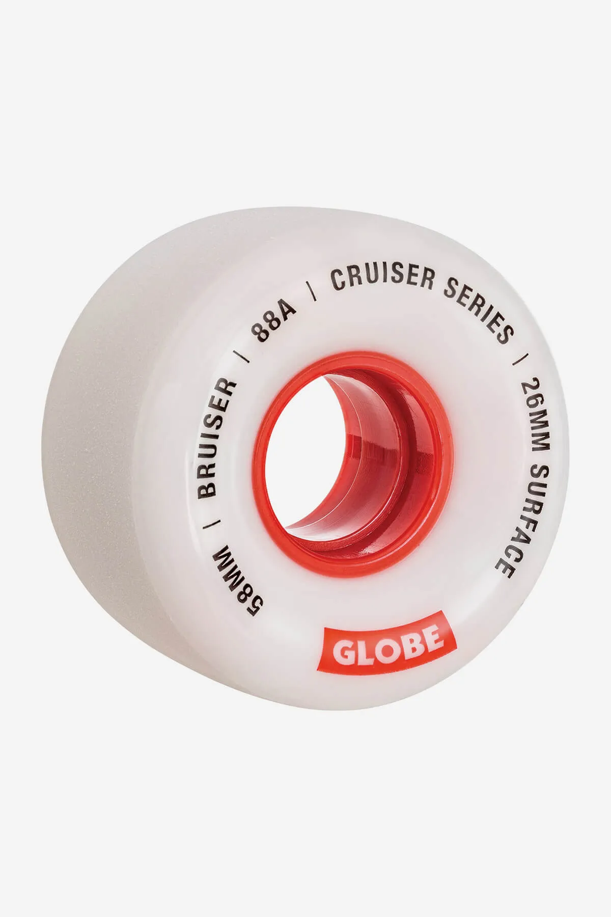 Bruiser Cruiser Skateboard Wheel 58mm - White/Red