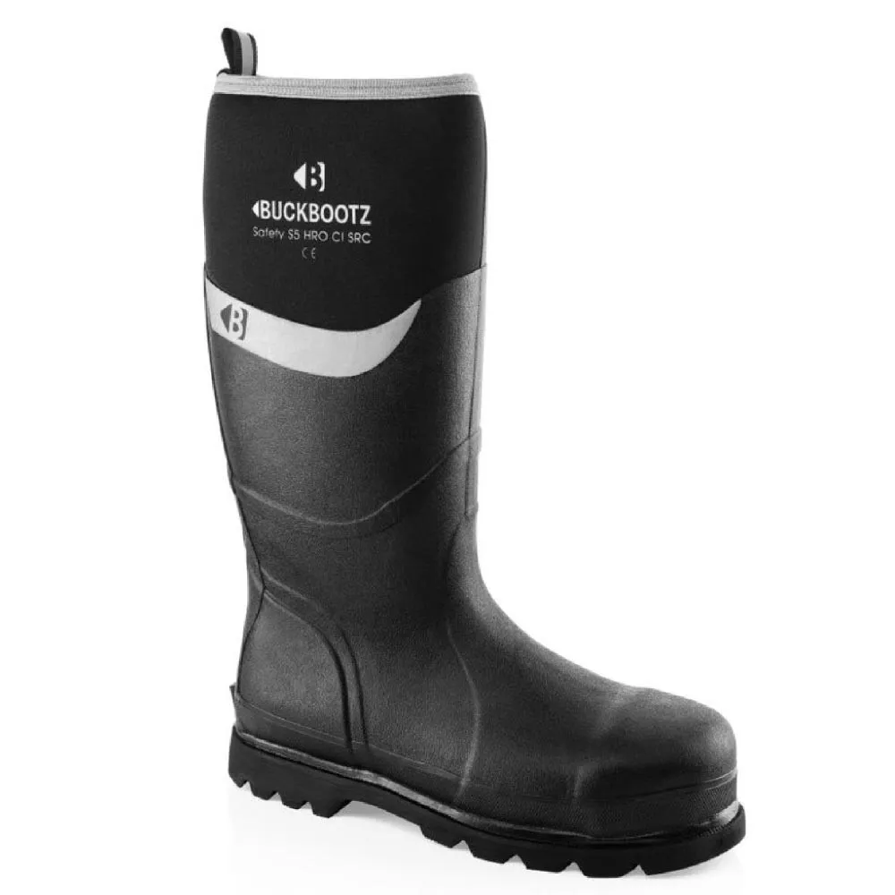Buckler Buckbootz BBZ6000 Safety Wellington Boots Neoprene / Rubber Cold Insulated Black Size 9