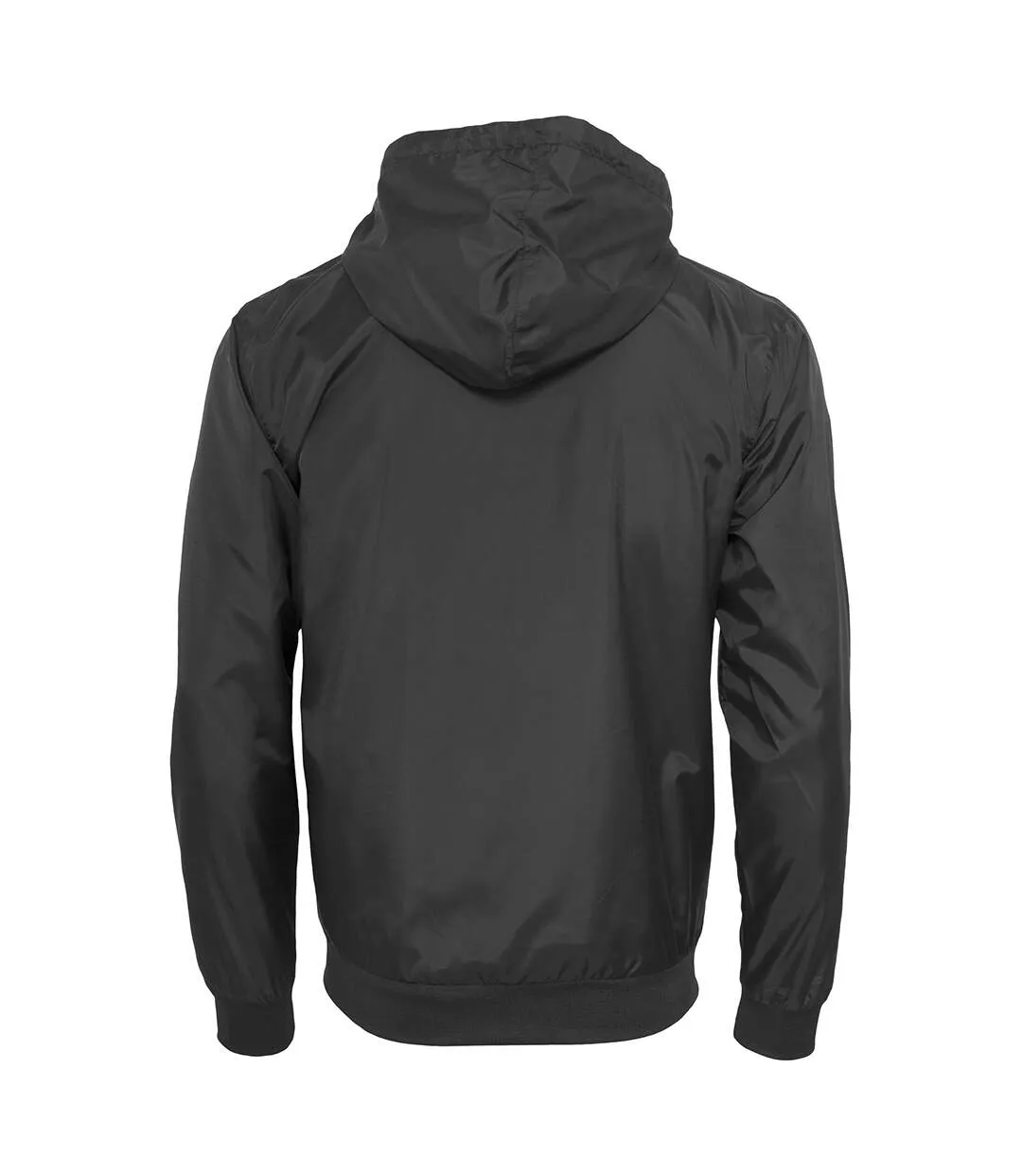 Build Your Brand Mens Zip Up Wind Runner Jacket (Black/Red) - UTRW5676