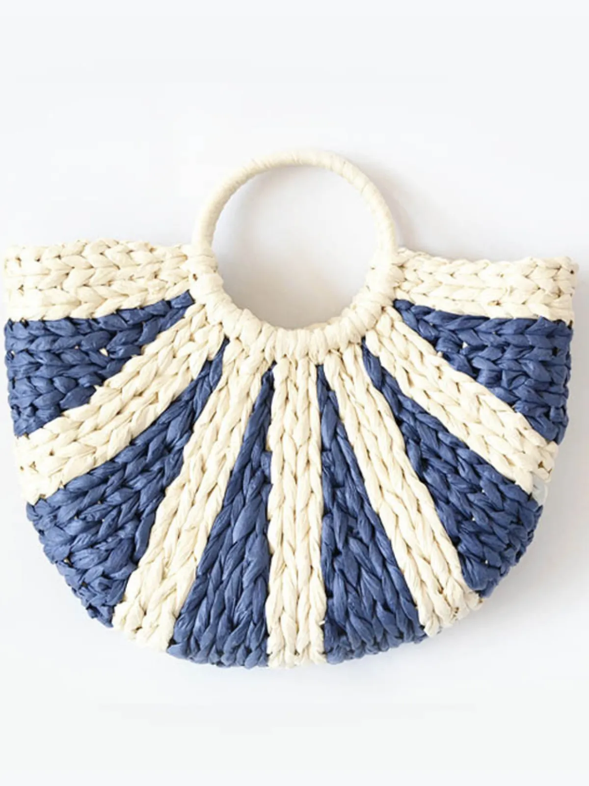 By The Shore Circle Handle Straw Tote