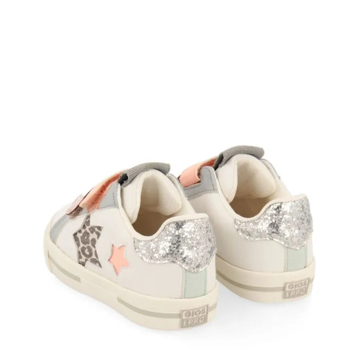 Caiana girls white sneakers with stars and glittery details