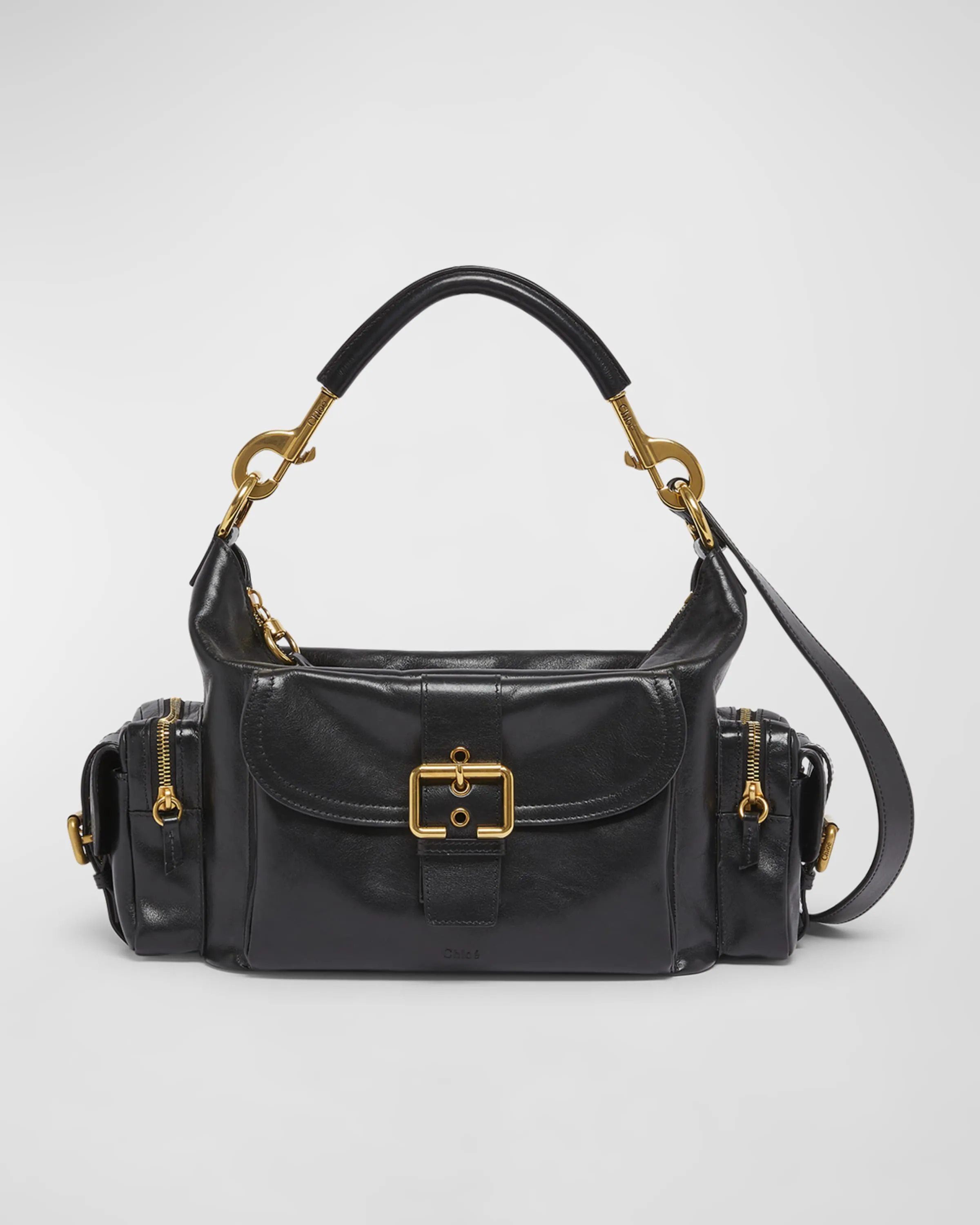 Camera Bag Medium in Natural Shiny Calfskin