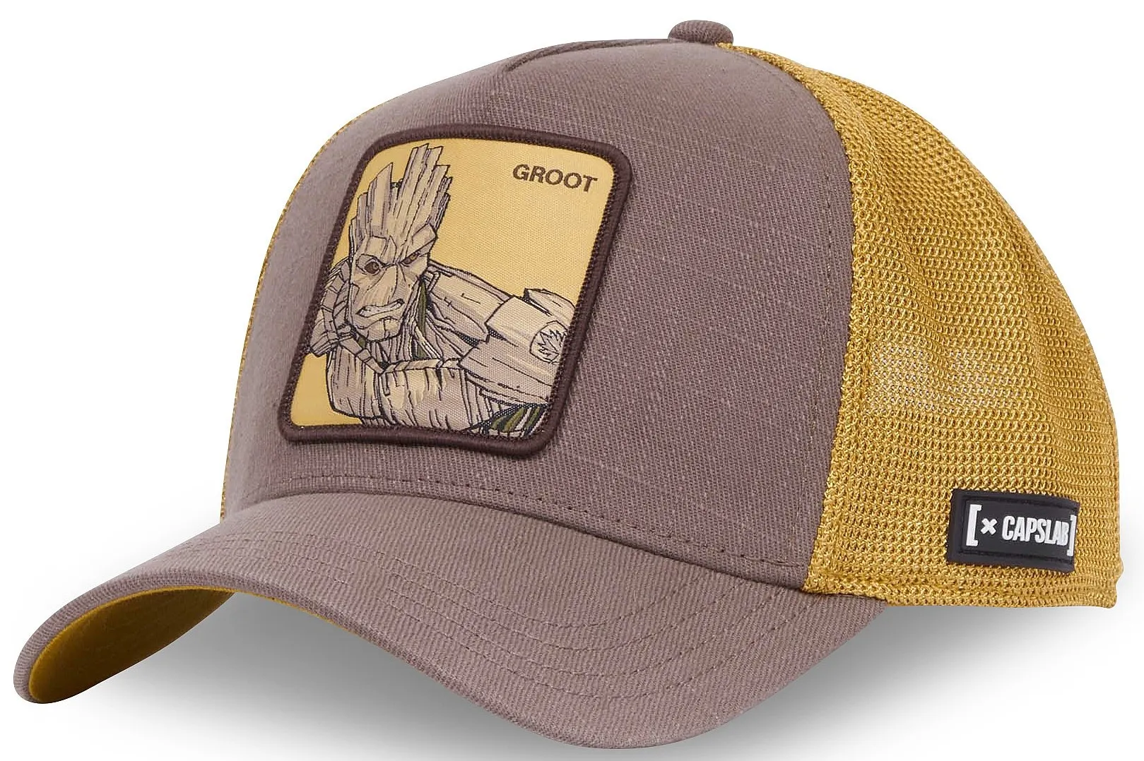cap Capslab Marvel Premium Trucker - Groot/Brown/Gold - men´s