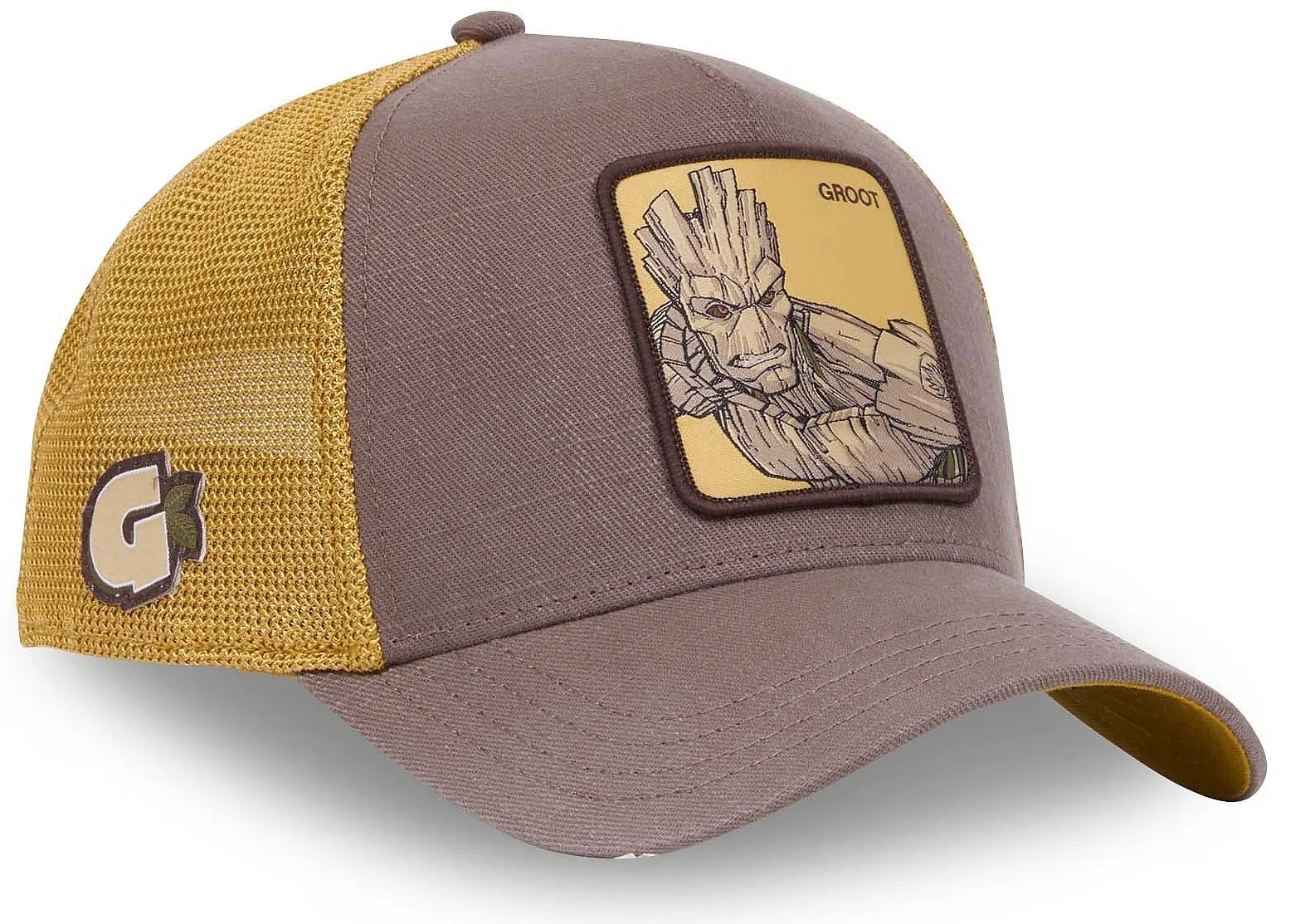 cap Capslab Marvel Premium Trucker - Groot/Brown/Gold - men´s
