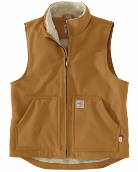 Carhartt Men's FR Duck Sherpa Lined Zip-Front Work Vest - Tall
