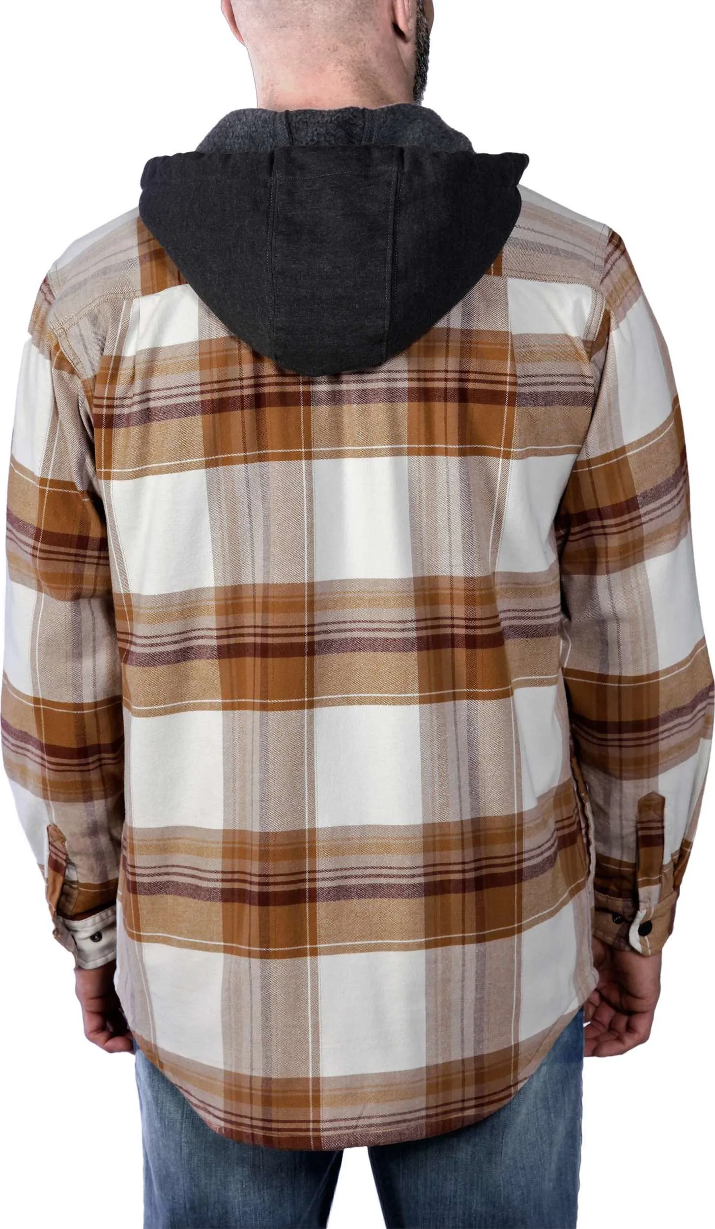 Carhartt Men's Flannel Fleece Lined Hooded Shirt Jacket Carhartt® Brown | Buy Carhartt Men's Flannel Fleece Lined Hood