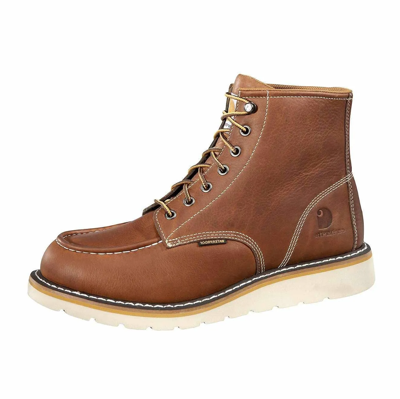 Carhartt Red Oil Tan 6 Lace Up Mock Toe Men's Work Boot