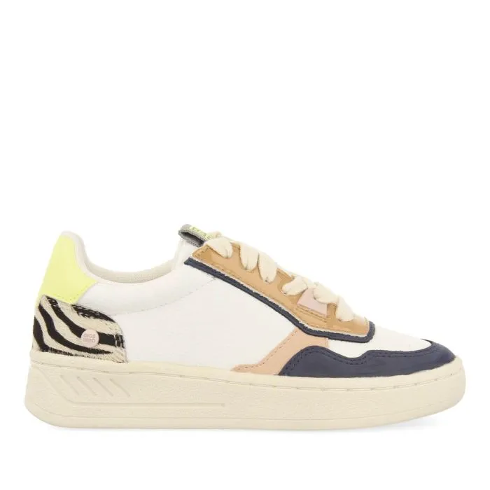 Carlow children's zebra-print sneakers in shades of pastel and neon with animal print