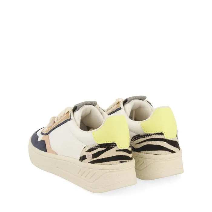 Carlow children's zebra-print sneakers in shades of pastel and neon with animal print