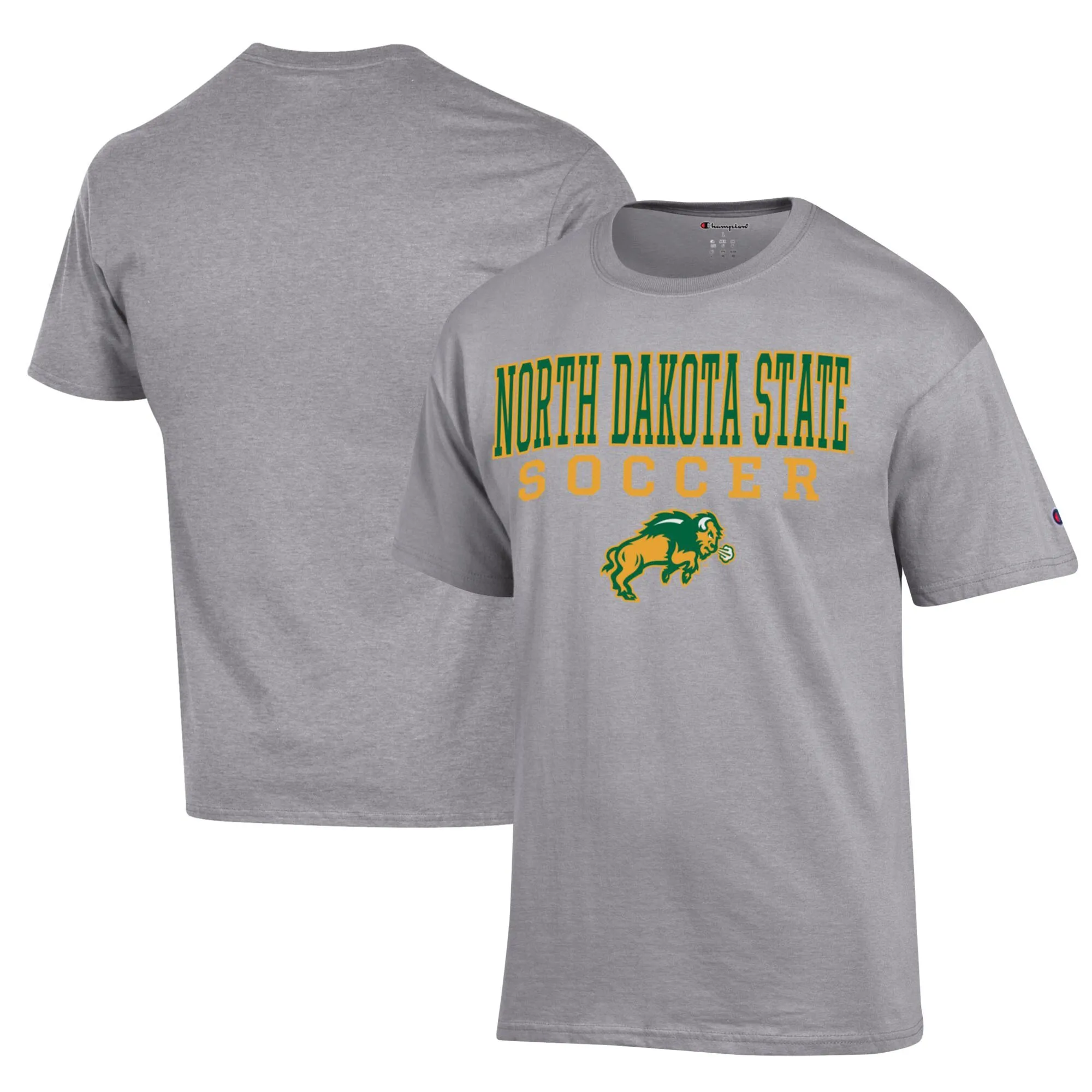 Champion NDSU Bison Gray Soccer Stack Logo Powerblend T-Shirt