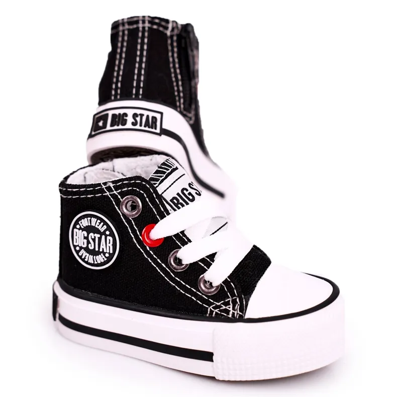 Children's High Sneakers With a zipper Big Star HH374188 Black