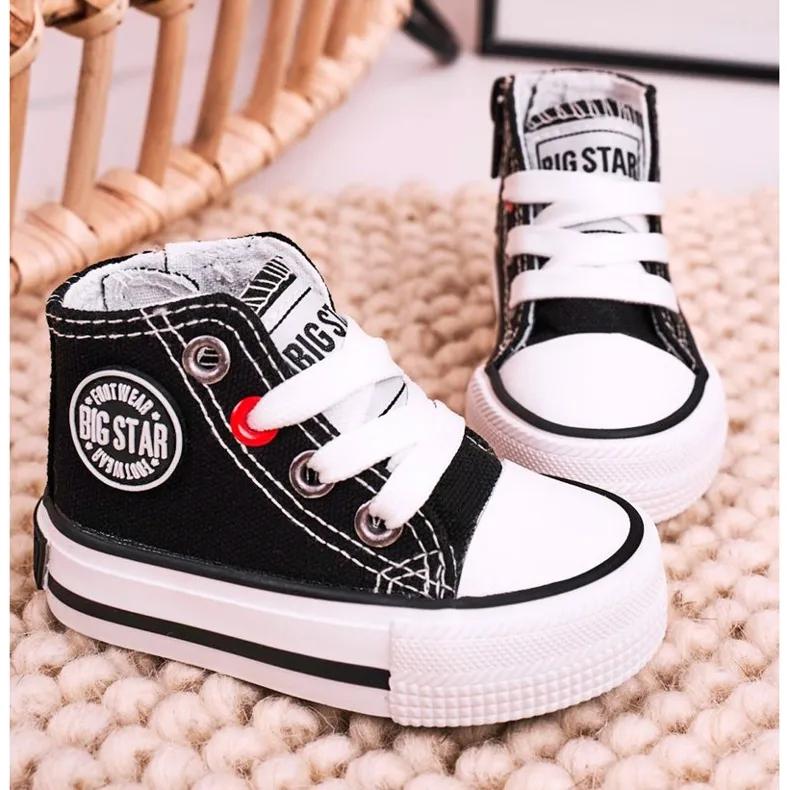 Children's High Sneakers With a zipper Big Star HH374188 Black