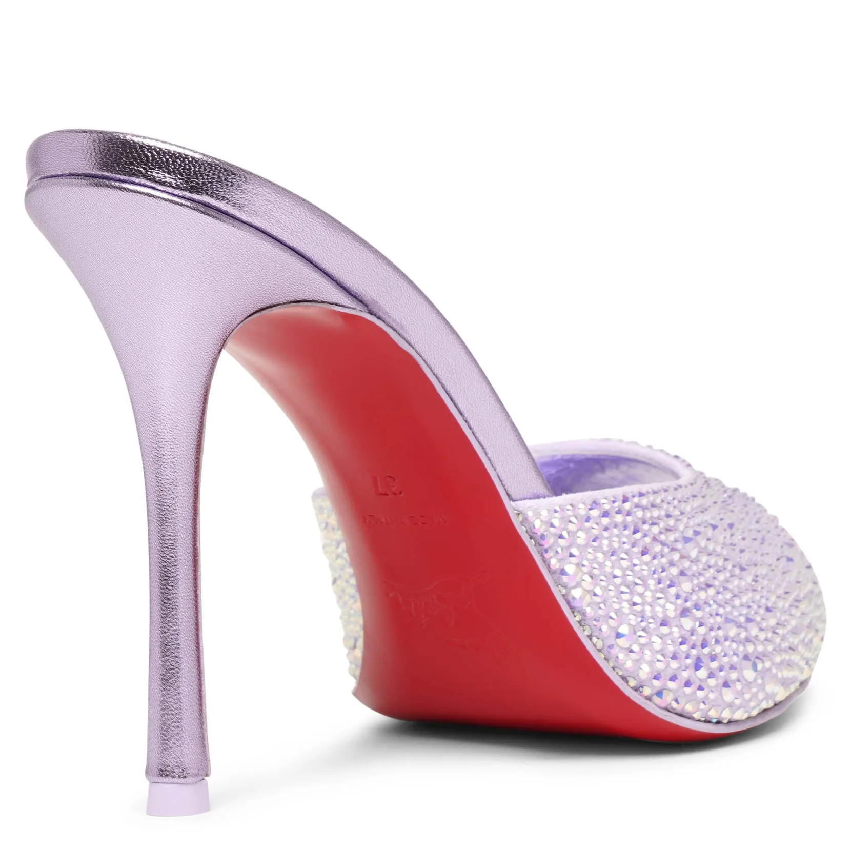 Christian Louboutin Me Dolly 100 strass metallic leather mules