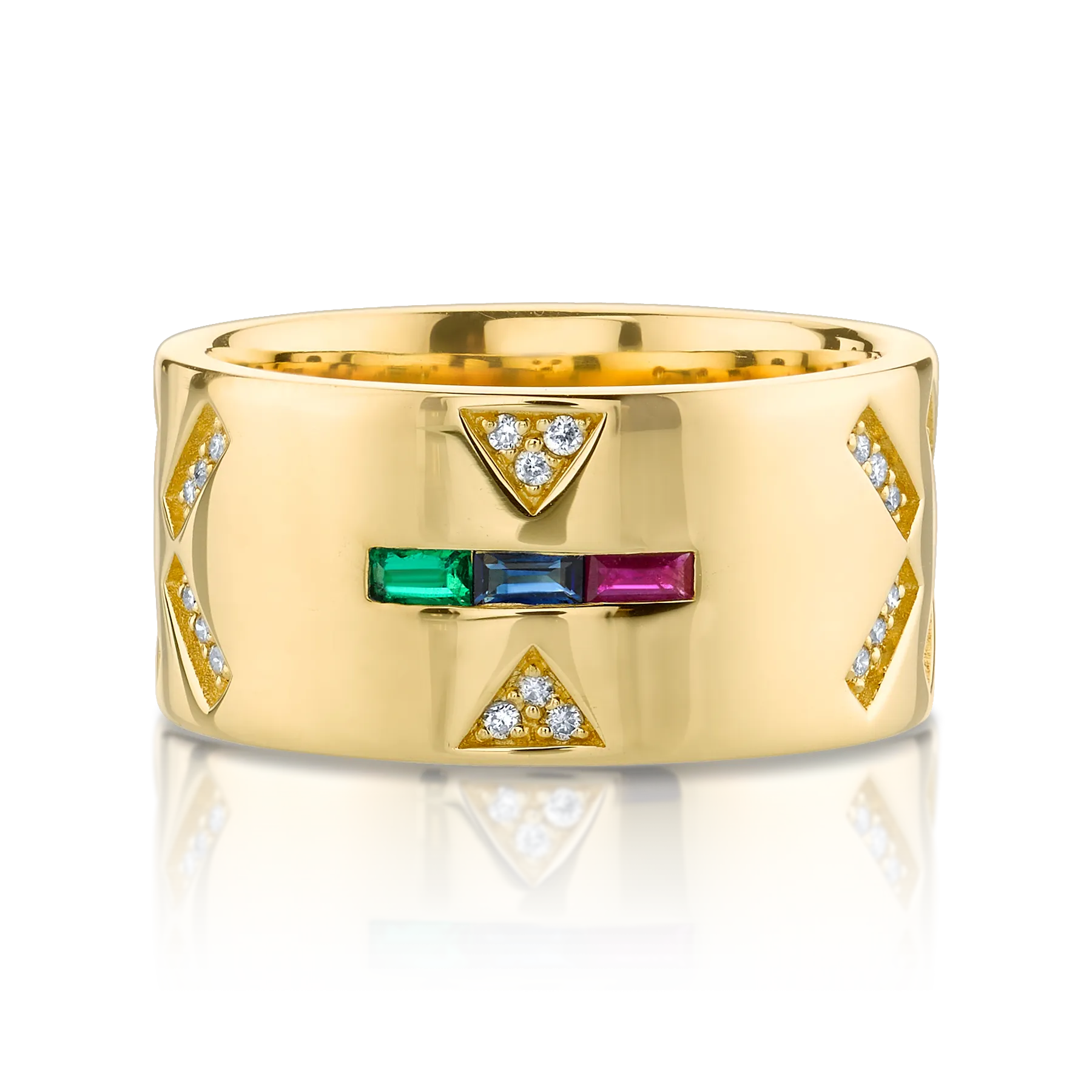 Cigar Band - Tattoo / 14k Yellow Gold