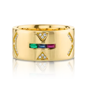 Cigar Band - Tattoo / 14k Yellow Gold