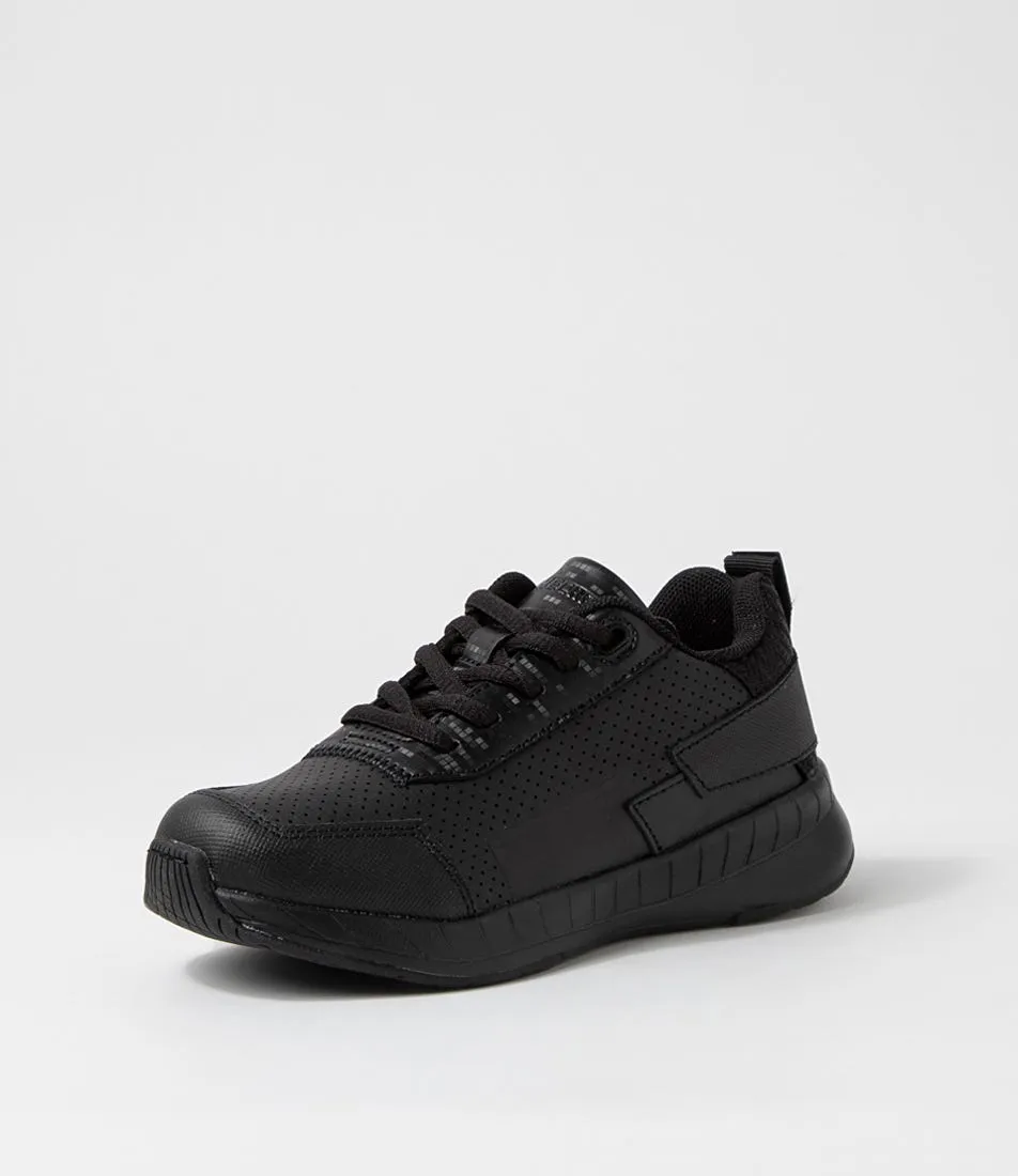 CLARKS Hero Jnr Lace E Mc Black Synthetic Leather Sneakers