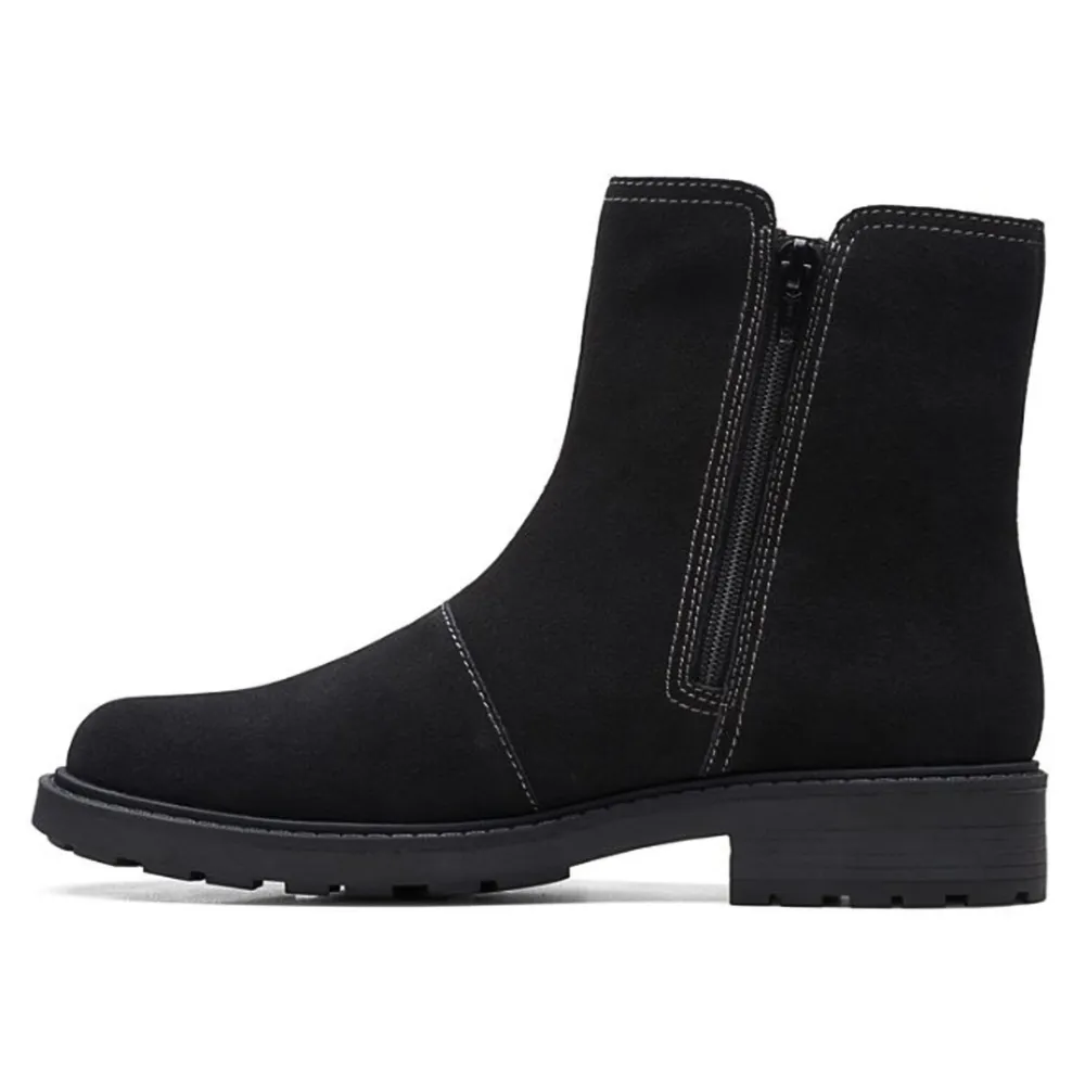 Clarks Opal Sky Black Suede Boot (Women's)