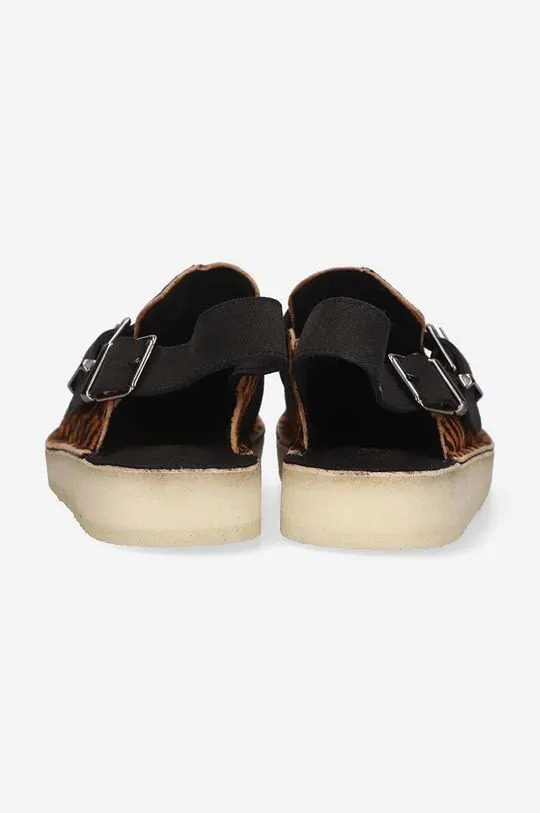 Clarks suede sliders Trek Mule women's brown color 26169977