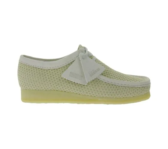 Clarks Wallabee sneakers stringate da uomo in rete con scarpe basse in vera pelle 26175849 beige