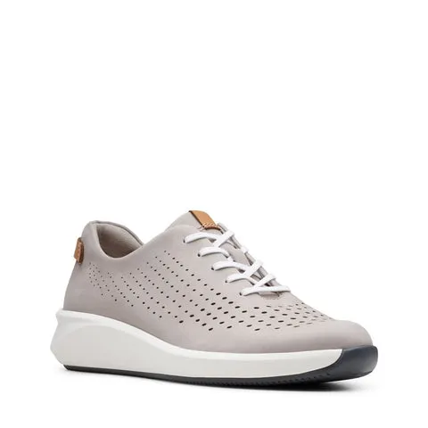 Clarks Womens Un Rio Tie Sneakers (Wide) - Stone
