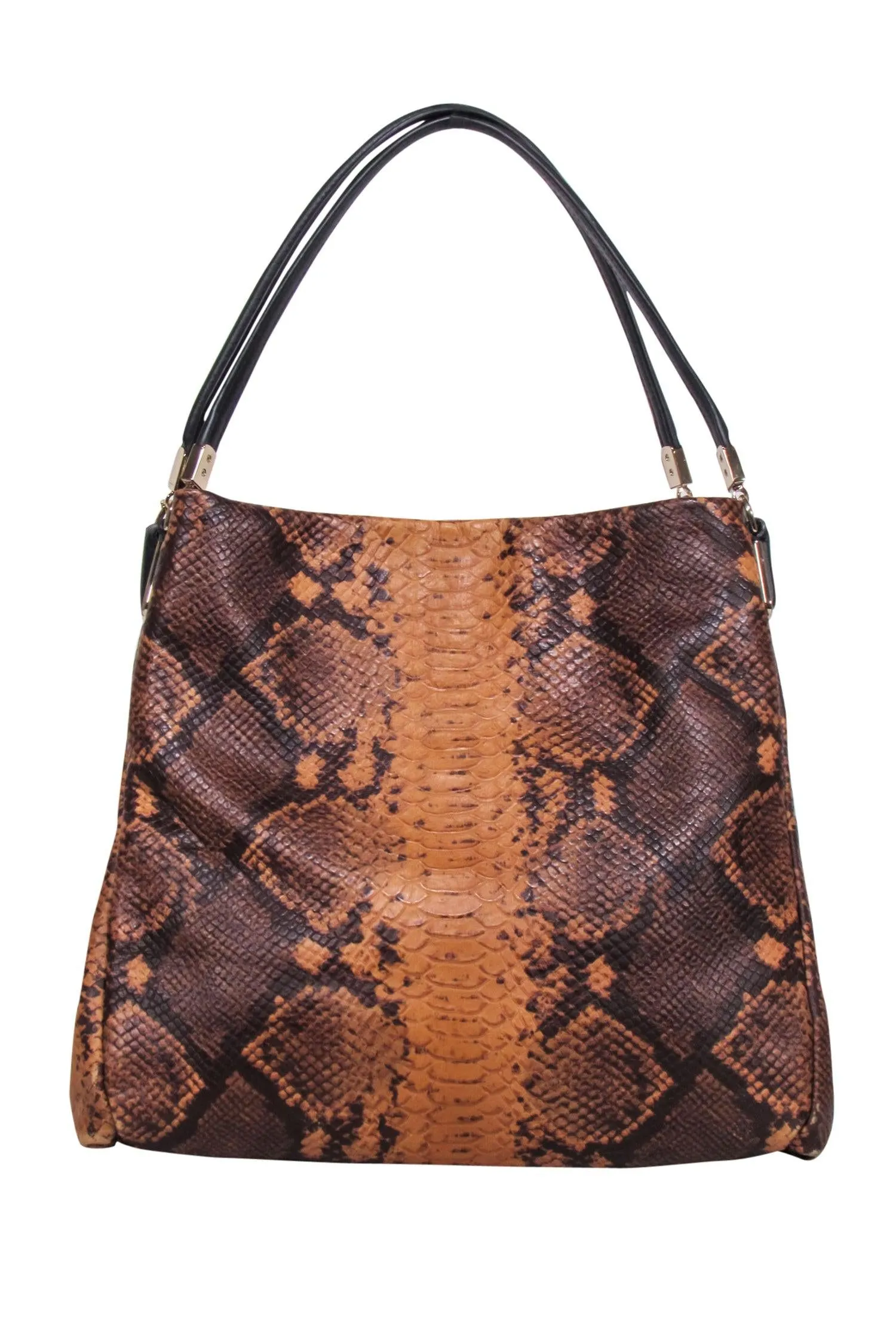Coach - Brown Snakeskin Embossed Shoulder Bag