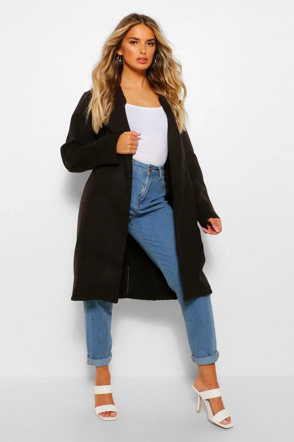 Collared Wool Look Coat