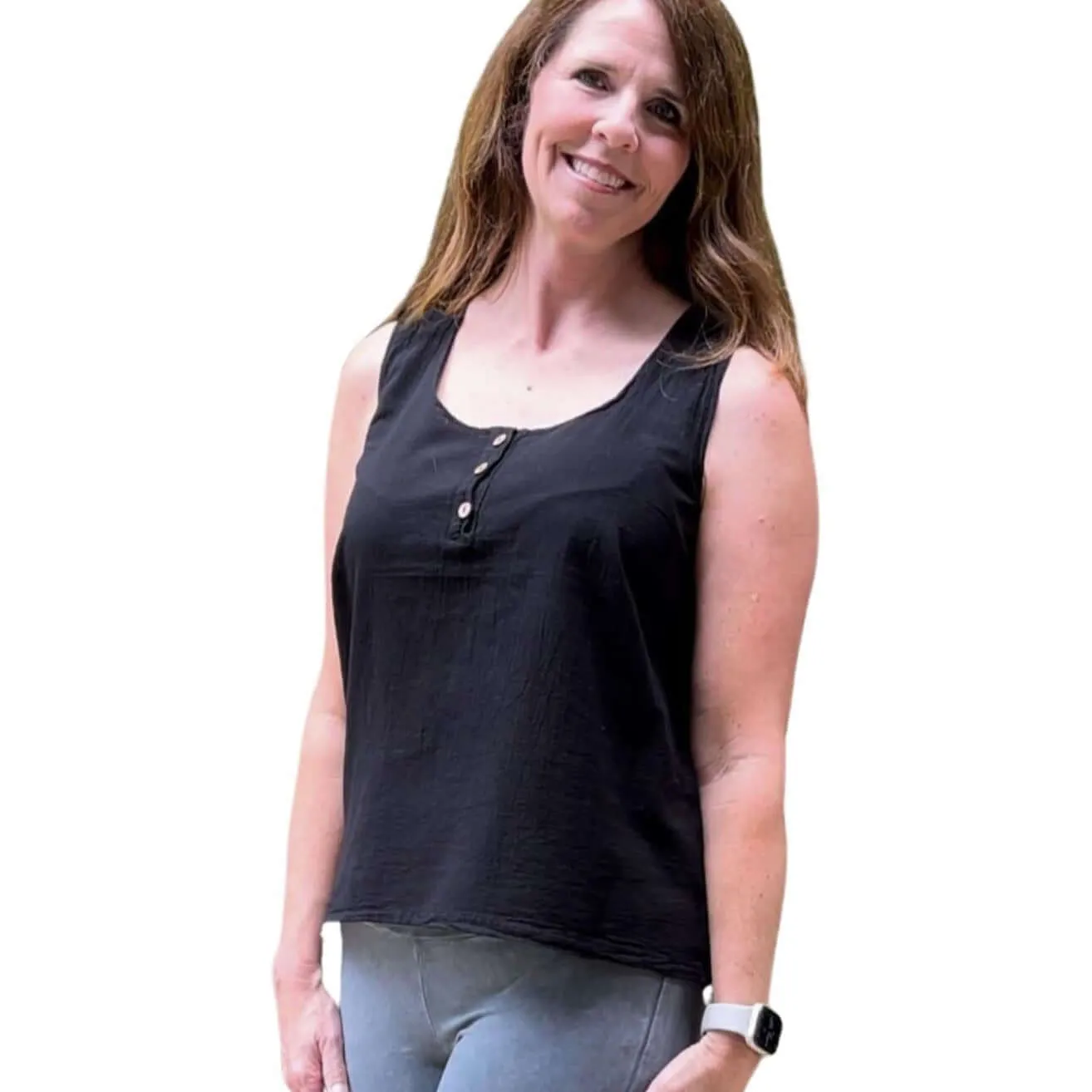 Cotton Wardrobe Essential Sleeveless Top Made in USA