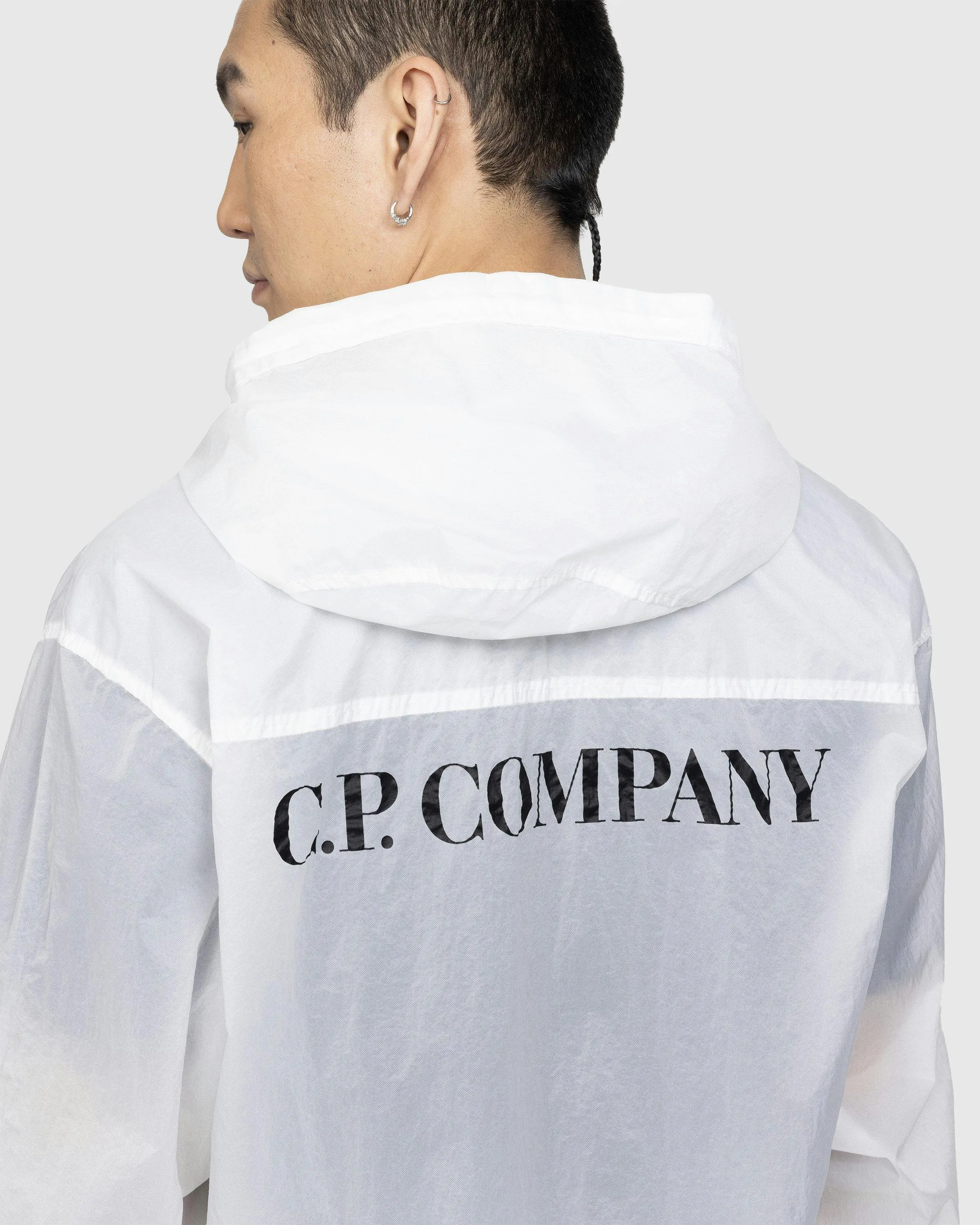 C.P. Company – Light Microweave Laminated Hooded Jacket Gauze White | Highsnobiety Shop