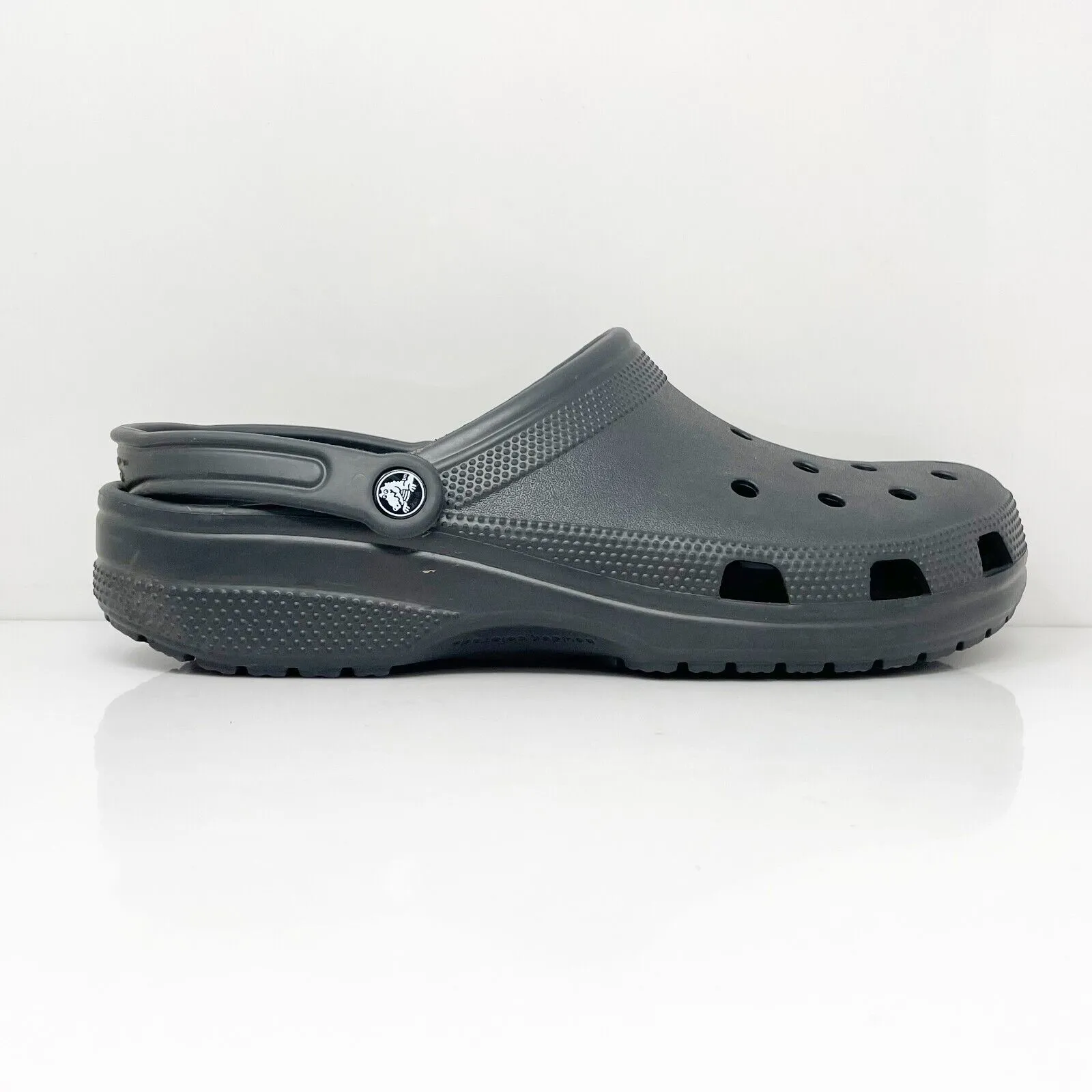 Crocs Mens Classic Black Round Toe Slip On Clog Shoes Size 12