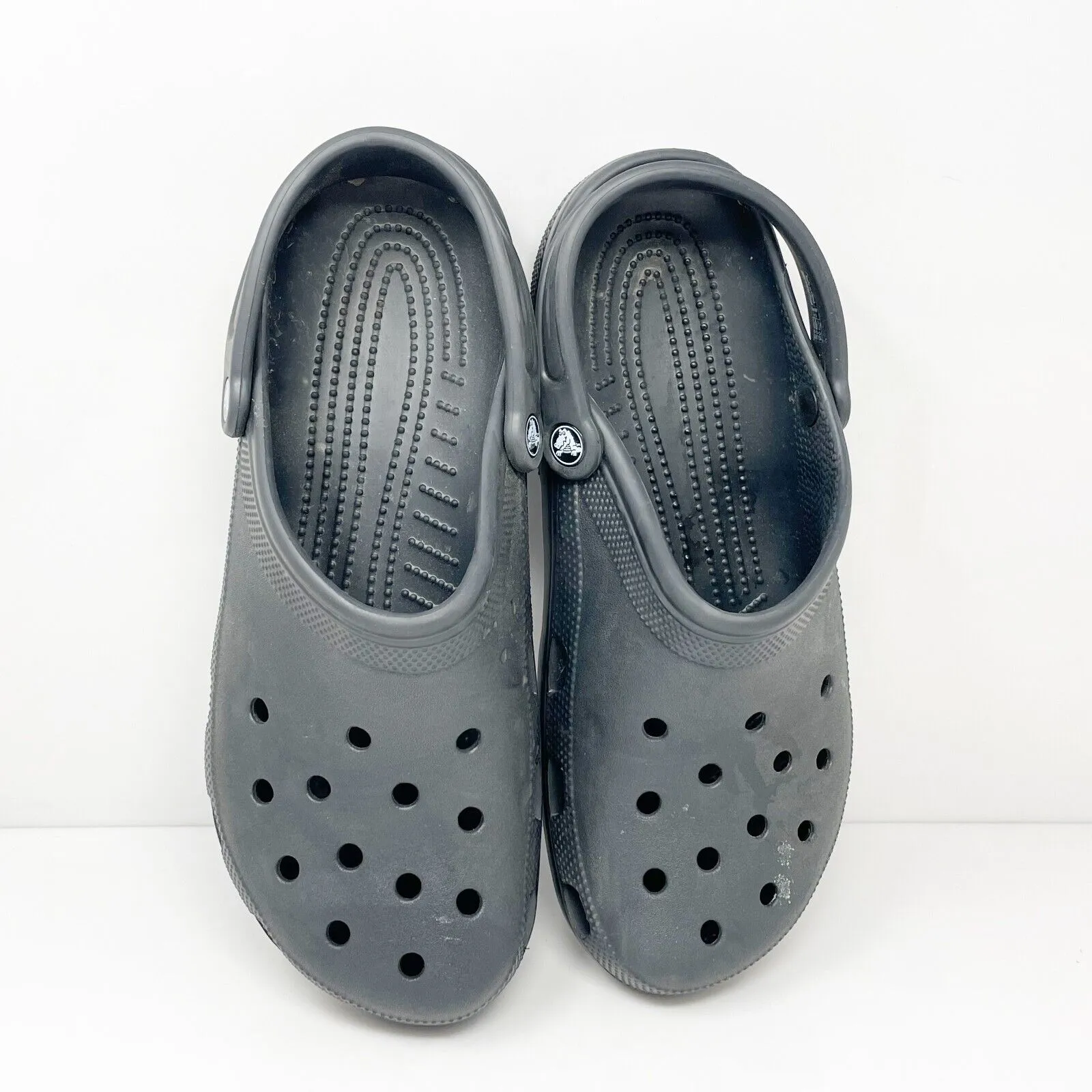 Crocs Mens Classic Black Round Toe Slip On Clog Shoes Size 12