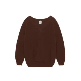 Danube V-neck Pullover - Chess Brown