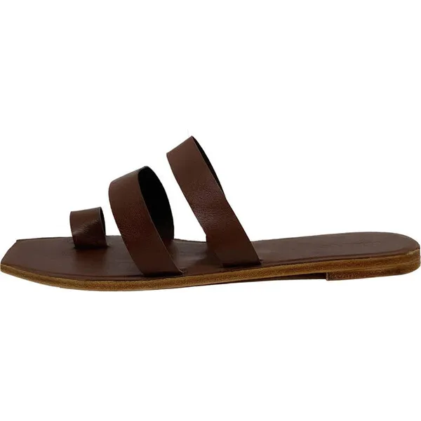 D'Arçé Sandals Women's Trompe L'oeil Sandal, Chocolate